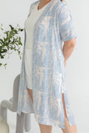 Printed Throw Outerwear (Pastel Blue)