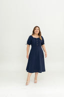 Daisywood Pintuck Midi Dress (Navy)