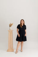Eyelet Summer Tiered Dress (Black)