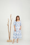 2-way Belle Smocked Midi Dress (Sky)