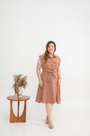 Arden Utility Shirt Dress (Terracotta Rose)