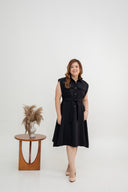 Arden Utility Shirt Dress (Black)