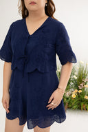 Embroidery Eyelet Chic Duo Romper (Twilight Blue)