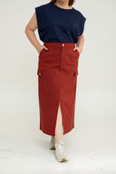 Utility Skirt with Side Pockets (Maple Red)