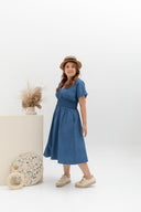 Smocked Waist Dress (Yale Blue)