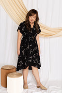 Fern High-Low Tortoise Shell Buckle Dress (Black), Dress - 1214 Alley