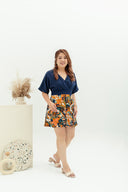 Prints Kimono Romper (Navy)
