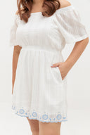 2-way wear - Resort Embriodery Romper (Creme)