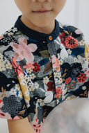 (BOY) Mandarin Collar with Wooden Button Shirt (édition limitée print - Lunar Rabbit)