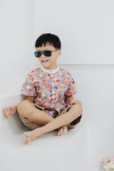 (BOY) Mandarin Collar with Wooden Button Shirt (Oriental Jap Rabbit)