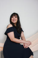 Cold Shoulder Frills Dress (Navy), Dress - 1214 Alley
