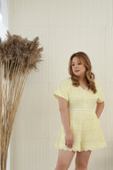 Embroidery Eyelet Romper (Lemon)