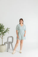 Gingham Romper (Sage)