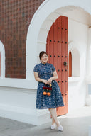 Embroidery Floral Cheongsam Dress (Midnight Threadwork)