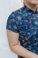 Embroidery Floral Cheongsam Dress (Midnight Threadwork)