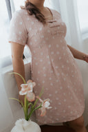 Rosalie Ribbon Front Textured Dress (3D Daisy) - ELTWINE