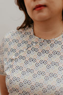 Detachable Mandarin Collar Romper (Modern Peranakan Tile Bloom)