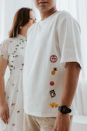 Lucky Charm Édition Limitée Embroidery Unisex Oversize Tee (White)