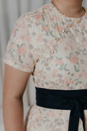 Detachable Mandarin Collar Romper (Embroidery Floral Stitch) - ELTWINE
