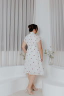 Embroidery Floral Cheongsam Dress (Vintage Rose Grid) - ELTWINE