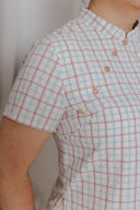 Everyday Cheongsam Top (Blush Grid) - ELTWINE