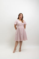 Terra Button-Front Midi Dress (Blush Pink)