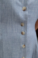 Terra Button-Front Midi Dress (Powder Blue)