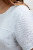 Textured Front-Slit Midi Dress  (Pale Sky)