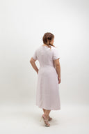 Textured Front-Slit Midi Dress  (Petal Pink)