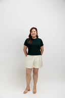 Mid-Waist PerfectSilhouette Shorts (Cream)