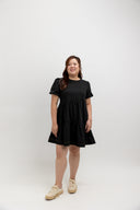 Habour Tiered Tencel Dress (Black)