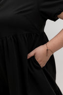 Habour Tiered Tencel Dress (Black)