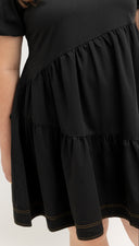 Habour Tiered Tencel Dress (Black)