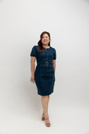 Belted Denim Dress (Vintage Wash)