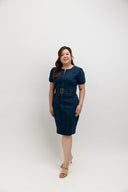Belted Denim Dress (Vintage Wash)
