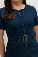 Belted Denim Dress (Vintage Wash)