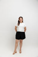 Mid-Waist PerfectSilhouette Shorts (Black)