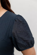 Feather-Light Crinkled Midi Dress (Moonlit Navy)