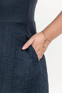 Feather-Light Crinkled Midi Dress (Moonlit Navy)