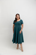 Panelled Midi Dress (Deep Teal)