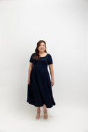 Panelled Midi Dress  (Ink Navy)