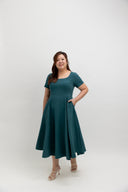 Panelled Midi Dress (Deep Teal)