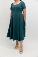Panelled Midi Dress (Deep Teal)