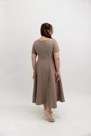 Panelled Midi Dress  (Soft Mocha)