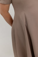 Panelled Midi Dress  (Soft Mocha)
