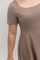 Panelled Midi Dress  (Soft Mocha)