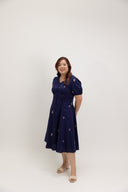 Tenderline Poise Dress (Indigo Embroidery)
