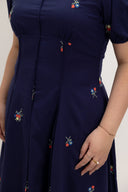 Tenderline Poise Dress (Indigo Embroidery)