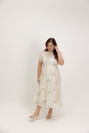 2-in-1 Amelia Overlay Dress + Inner Slip (Ivory Garden Embroidery) - ELTWINE