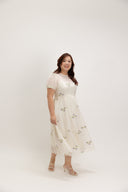 2-in-1 Amelia Overlay Dress + Inner Slip (Ivory Garden Embroidery) - ELTWINE